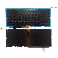 Клавіатура для ноутбука Apple MacBook Pro A1286 15.4 вертикальний enter, з підсвіткою, чорна RU