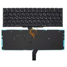 Клавіатура для ноутбука Apple MacBook Air 11 A1370 A1465 вертикальний enter, з підсвіткою, чорна RU