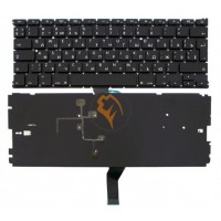 Клавіатура для ноутбука Apple MacBook Air 13 A1369 A1466 вертикальний enter, з підсвіткою, чорна RU