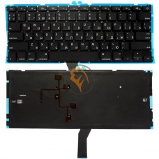 Клавіатура для ноутбука Apple MacBook Air 13 A1369 A1466 горизонтальний enter, з підсвіткою, чорна RU