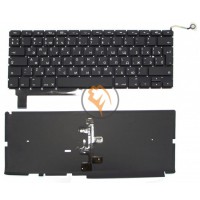Клавіатура для ноутбука Apple MacBook Pro A1286 вертикальний enter, з підсвіткою, чорна RU