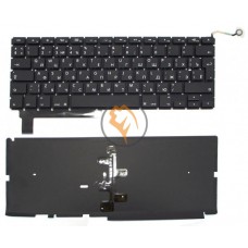 Клавіатура для ноутбука Apple MacBook Pro A1286 вертикальний enter, з підсвіткою, чорна RU