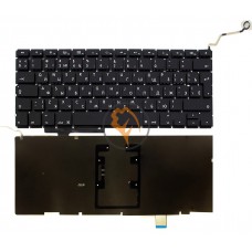 Клавіатура для ноутбука Apple MacBook Pro A1297 вертикальний enter, з підсвіткою, чорна RU