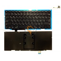 Клавіатура для ноутбука Apple MacBook Pro A1297 горизонтальний enter, з підсвіткою, чорна RU