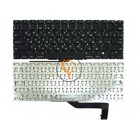 Клавіатура для ноутбука Apple MacBook Pro A1398 горизонтальний enter, без підсвічування, чорна RU