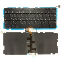 Клавіатура для ноутбука Apple MacBook Pro A1278 вертикальний enter, з підсвіткою, чорна RU