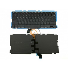 Клавіатура для ноутбука Apple MacBook Pro A1502 13 горизонтальний enter, з підсвіткою, чорна RU