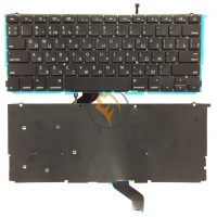 Клавіатура для ноутбука Apple MacBook Pro A1425 горизонтальний enter, з підсвіткою, чорна RU