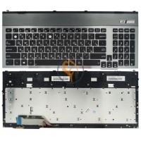 Клавіатура для ноутбука Asus G55, G55V, G55VW горизонтальний enter, з підсвіткою, чорна RU