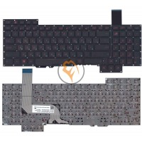 Клавіатура для ноутбука Asus G751, G751JM, G751JL горизонтальний enter, з підсвіткою, чорна RU