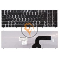 Клавіатура для ноутбука Asus K52 срібляста рамка, чорна RU