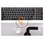 Клавіатура для ноутбука Asus K52 срібляста рамка, чорна RU