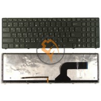 Клавіатура для ноутбука Asus K52 з підсвіткою, чорна рамка, чорна RU