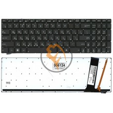 Клавіатура для ноутбука Asus N56 N56V з підсвіткою, без рамки, чорна RU