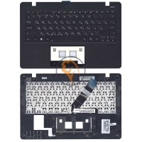 Клавіатура для ноутбука Asus X200 чорна з топ панеллю, чорна RU