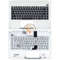 Клавіатура для ноутбука Asus X401U чорна з топ панеллю, біла RU