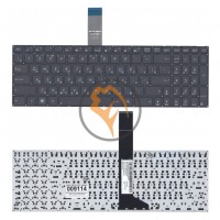 Клавіатура для ноутбука Asus X501A без рамки, горизонтальний enter, чорна RU