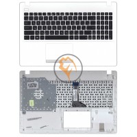 Клавіатура для ноутбука Asus X551 чорна з топ панеллю, біла RU