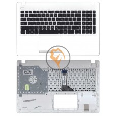 Клавіатура для ноутбука Asus X551 чорна з топ панеллю, біла RU