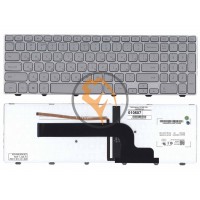 Клавіатура для ноутбука Dell Inspiron 15-7000 7537 з підсвіткою, срібляста рамка, срібляста RU