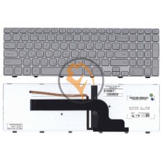Клавіатура для ноутбука Dell Inspiron 15-7000 7537 з підсвіткою, срібляста рамка, срібляста RU