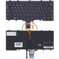 Клавіатура для ноутбука Dell Latitude E5250 з підсвіткою, без рамки, чорна RU