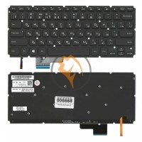 Клавіатура для ноутбука Dell XPS 14R з підсвіткою, без рамки, чорна RU
