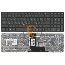 Клавіатура для ноутбука HP EliteBook 8560W з вказівником Point Stick, сіра рамка, чорна RU