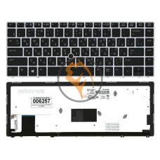 Клавіатура для ноутбука HP EliteBook Folio 9470M з підсвіткою, з вказівником Point Stick, срібляста рамка, чорна RU