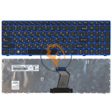 Клавіатура для ноутбука Lenovo IdeaPad B570 V570 Z570 Z575 синяя рамка, чорна RU