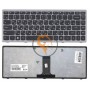 Клавіатура для ноутбука Lenovo IdeaPad FLex 14 сіра рамка, чорна RU