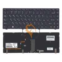 Клавіатура для ноутбука Lenovo IdeaPad Y480 з підсвіткою, чорна рамка, чорна RU