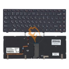 Клавіатура для ноутбука Lenovo IdeaPad Y480 з підсвіткою, чорна рамка, чорна RU