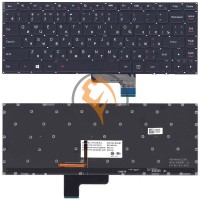 Клавіатура для ноутбука Lenovo IdeaPad Yoga 2 з підсвіткою, без рамки, чорна RU