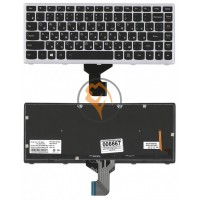 Клавіатура для ноутбука Lenovo IdeaPad Z400 з підсвіткою, сіра рамка, чорна RU