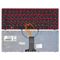 Клавіатура для ноутбука Lenovo IdeaPad Z470 G470Ah G470GH Z370 красная рамка, чорна RU