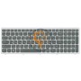 Клавіатура для ноутбука Lenovo Ideapad Z500 з підсвіткою, сіра рамка, чорна RU