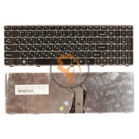 Клавіатура для ноутбука Lenovo IdeaPad Z560 Z565 G570 G770 сіра рамка, чорна RU