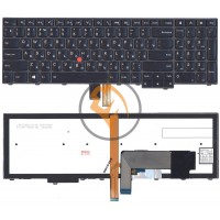 Клавіатура для ноутбука Lenovo ThinkPad Edge E531 E540 з підсвіткою, з вказівником Point Stick, сіра рамка, чорна RU