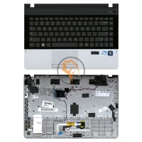 Клавіатура для ноутбука Samsung 300E4A чорна з топ панеллю, RU