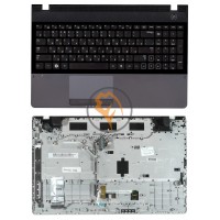 Клавіатура для ноутбука Samsung 300E5A чорна з топ панеллю, чорна RU