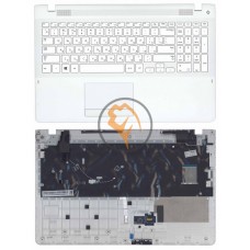 Клавіатура для ноутбука Samsung 370R4E біла з топ панеллю, біла RU