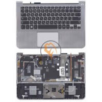 Клавіатура для ноутбука Samsung 900X3A чорна з топ панеллю, срібляста RU