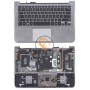 Клавіатура для ноутбука Samsung 900X3A чорна з топ панеллю, срібляста RU