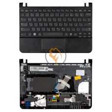 Клавіатура для ноутбука Samsung NC110 чорна з топ панеллю, чорна RU