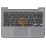 Клавіатура для ноутбука Samsung NP530U3B чорна з топ панеллю, сіра RU