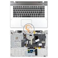 Клавіатура для ноутбука Samsung P330 чорна з топ панеллю, біла RU
