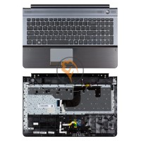 Клавіатура для ноутбука Samsung RC510 з топ панеллю, сіра RU