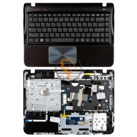 Клавіатура для ноутбука Samsung SF310 чорна з топ панеллю, чорна RU