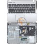 Клавіатура для ноутбука Samsung SF310 чорна з топ панеллю, срібляста RU